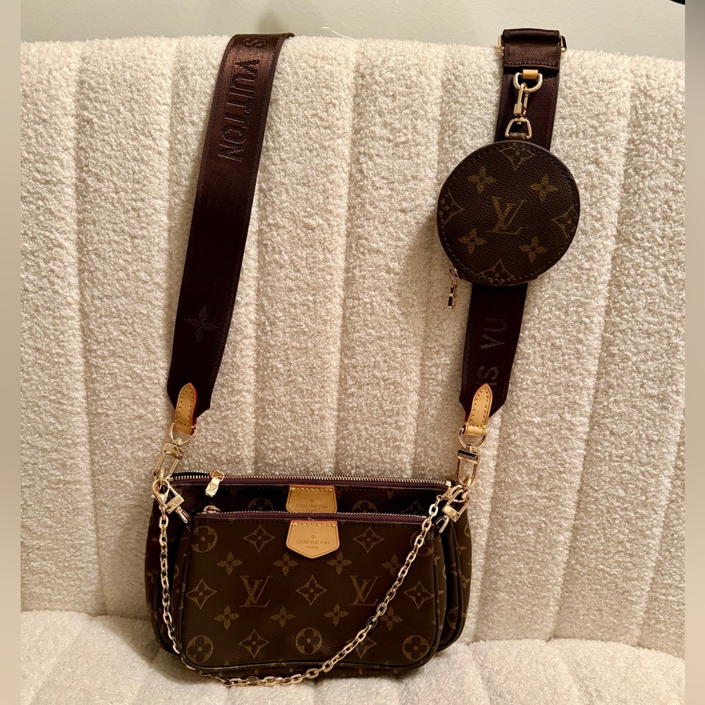 Brown Monogram Crossbody with Chain Detail